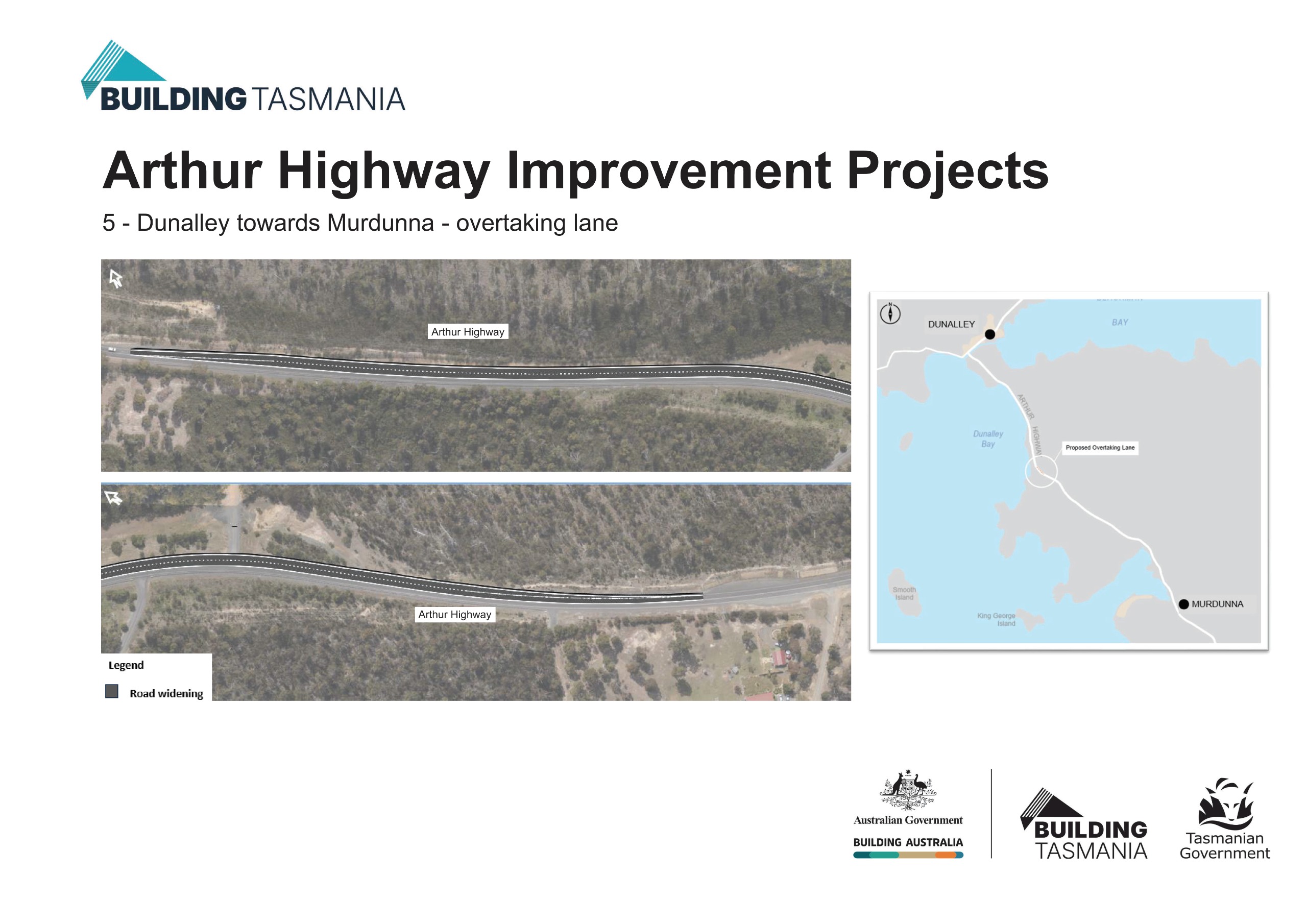 Image of the concept plan for the Dunalley towards Murdunna overtaking lane project