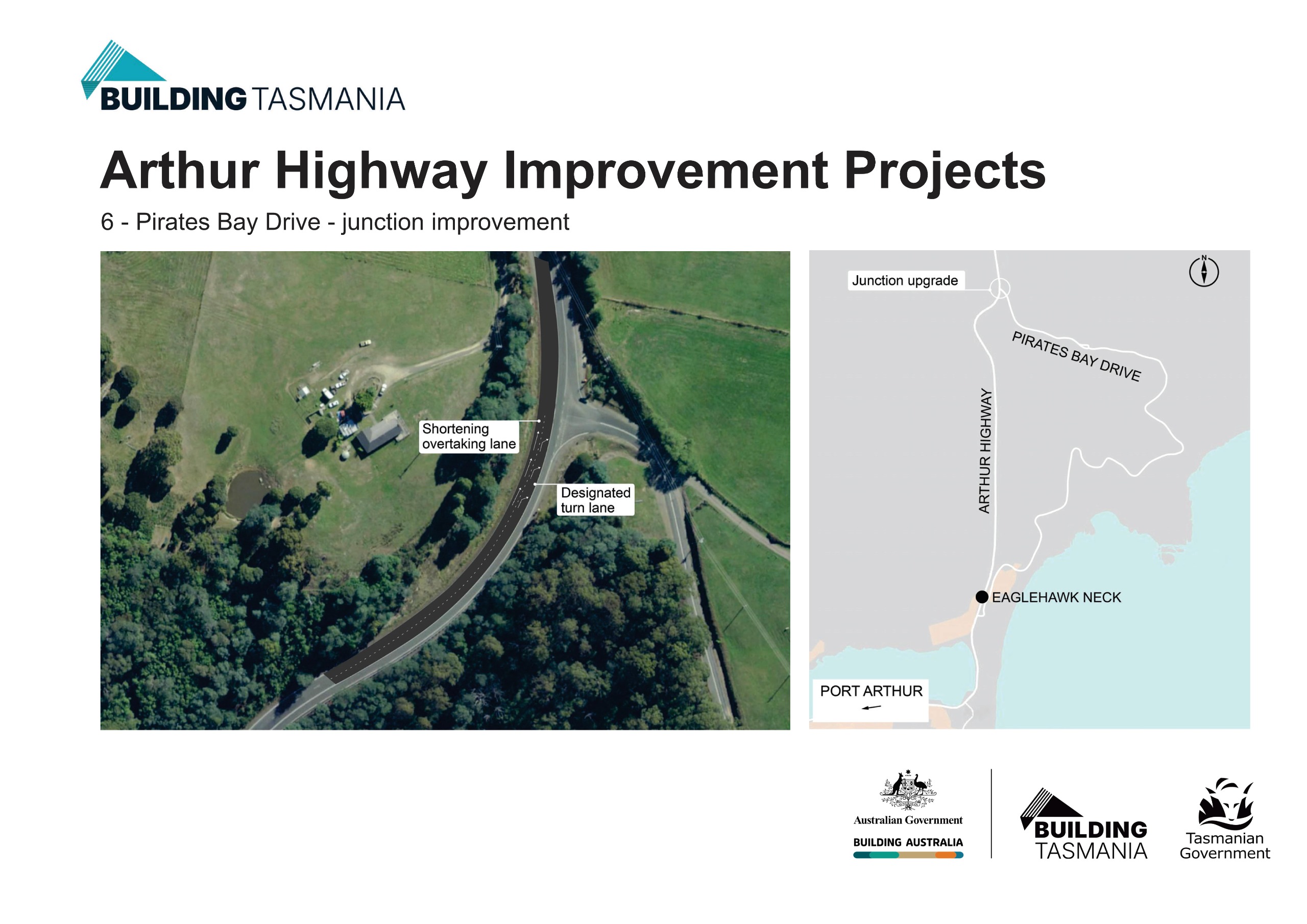Image of the concept plan for the Pirates Bay Drive junction improvement project