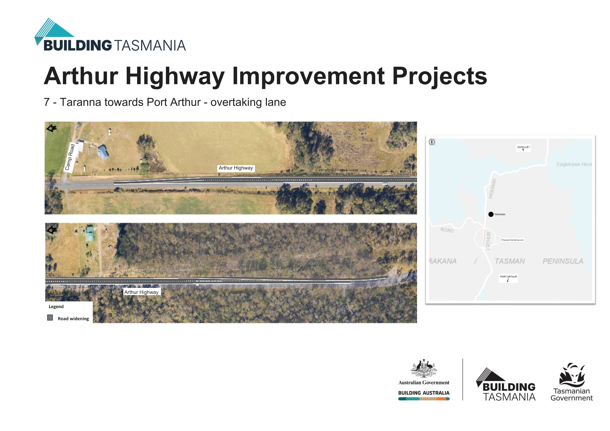 Image of the concept plan for the Taranna towards Port Arthur overtaking lane project
